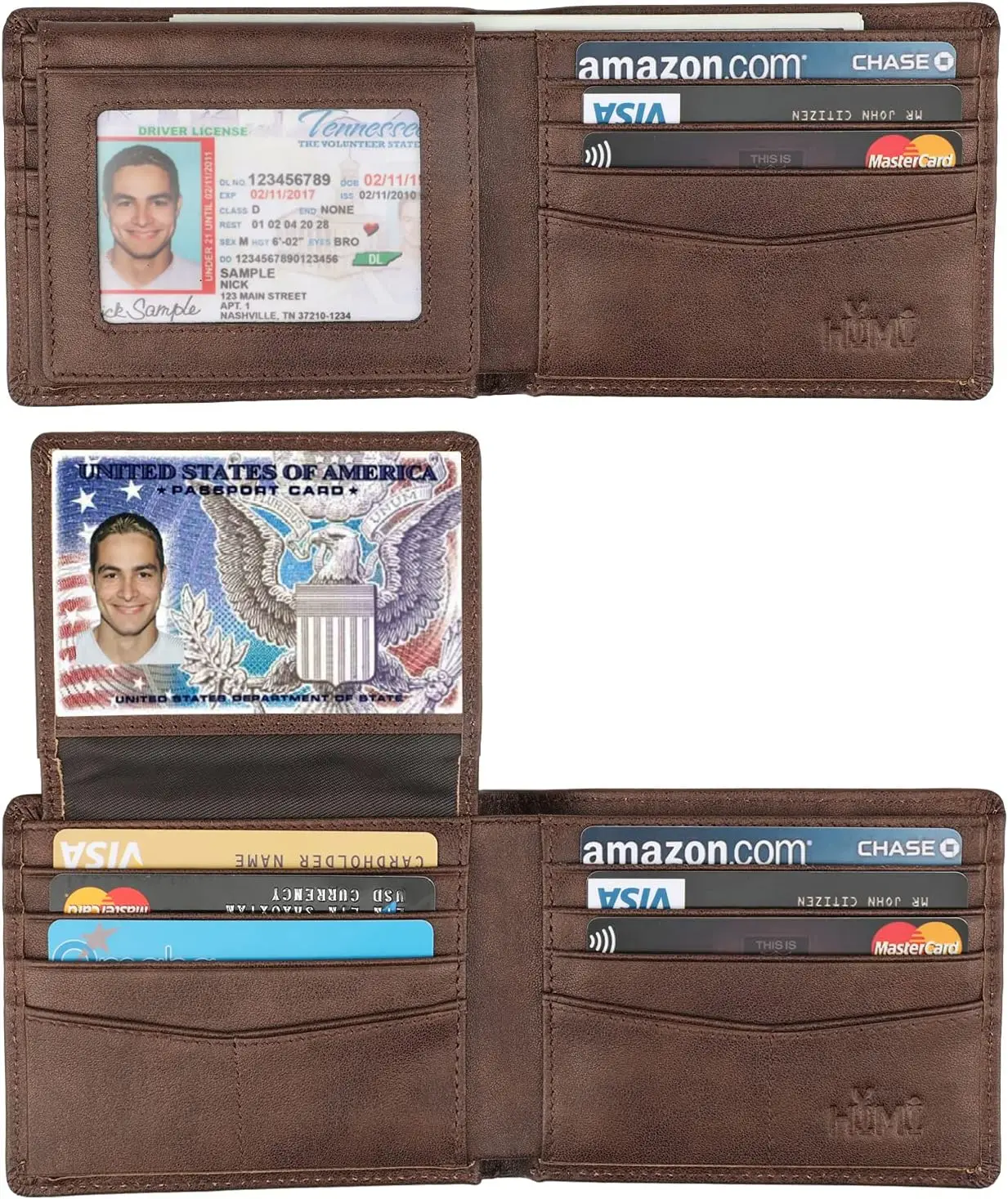 

Genuine Leather Bifold Wallet for Men, RFID Blocking, 2 ID Windows, Stylish