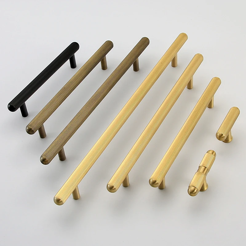 4PCS Solid Pure Brass Furniture Pulls Handles Stripe Drawer Pulls Pens Cupboard Wardrobe Kitchen Dresser TV Cabinet Pulls Handle