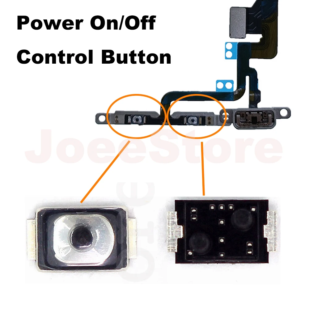 50pcs Power Button Volume On Off Switch For iPhone 4 4S 5 5S 5C 6 6S 7 8 Plus X XR XS Max Micro Tactile Push Button Spring Tact