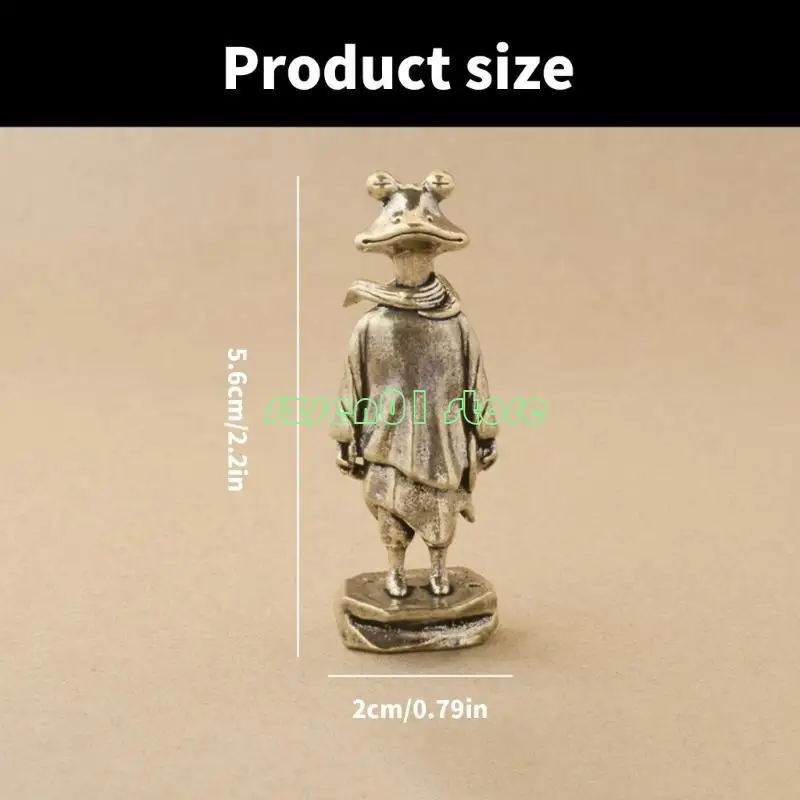 G32A Vintage Brass Frogs Swordsman Ornamp #6