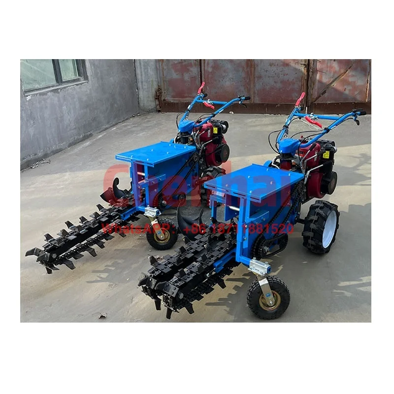 and pushed chain trencher field management machine fruit forest wheel rotary tiller cable trencher