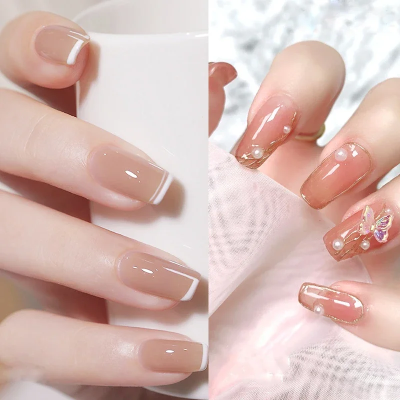 Transparante Nude Jelly Gel Nagellak Semi-Permanente 8Ml Top Coat Weken Van Uv Led Lak Nail Art Design Base Gel