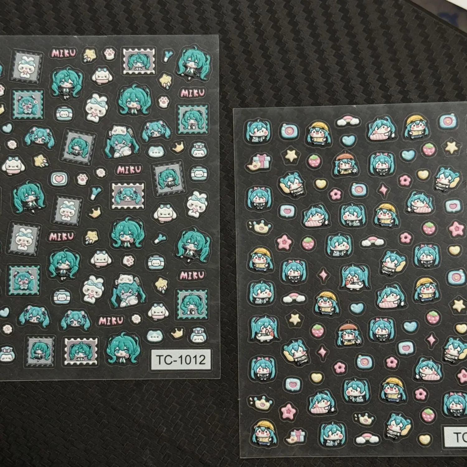 

Cute Cartoon Hatsune Miku Manicure Sticker Relief Kawaii Girl Toy DIY Hand Account Nail Decoration Sticker