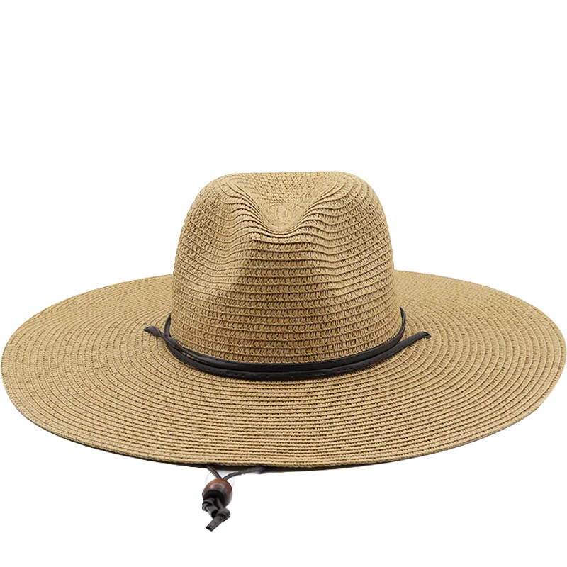 10.5CM Brim Duży słomkowy kapelusz dla kobiet mężczyzn Jazz Fedoras Chłodzące kapelusze przeciwsłoneczne Letnie oddychające eleganckie damskie kapelusze imprezowe Hurtownia