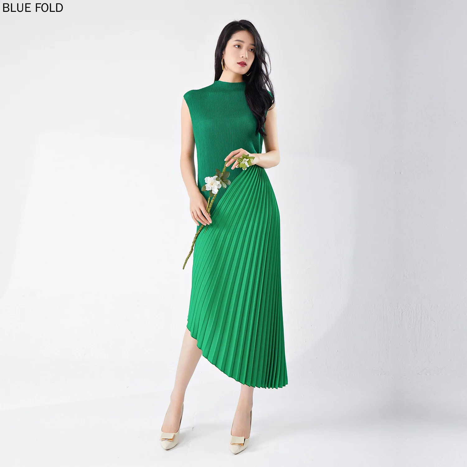 

MIYAKE Pleated Dress Commuter High-end Women's Summer New Style Irregular Splicing Temperament Elegant Dress High Quality Clothe