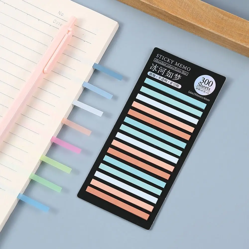 Decorazione fai da te 300 fogli indice arcobaleno Memo Pad cancelleria PET Index Stickers Kawaii Sticker Notes School