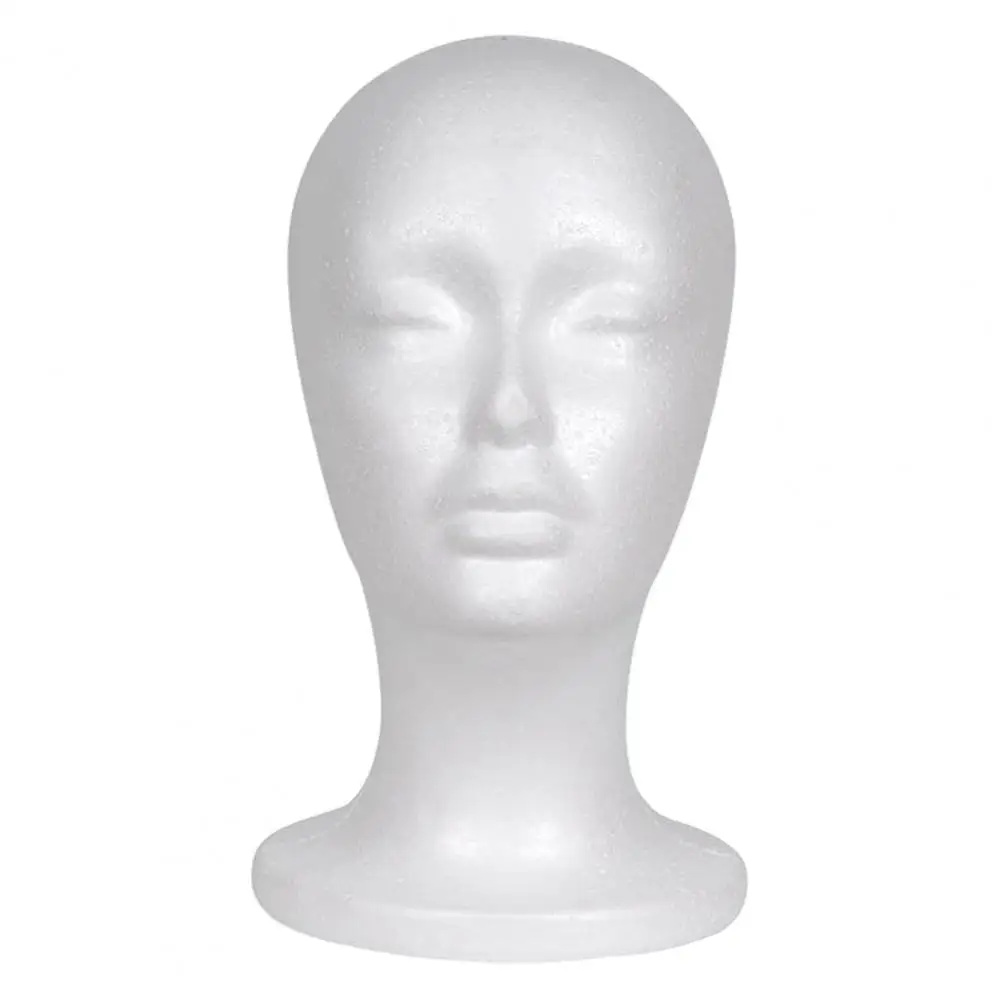Foam Mannequin Head for Wig Display Female Mannequin Stand Holder Lightweight Foam Head Model for Hair Styling Hat Making