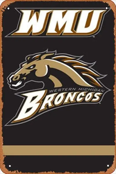 Zuhhgii Vintage Metal Signs,Funny Western University Broncos Official Team - Party Animal Poster Sign Wall Art Decor Plaque for