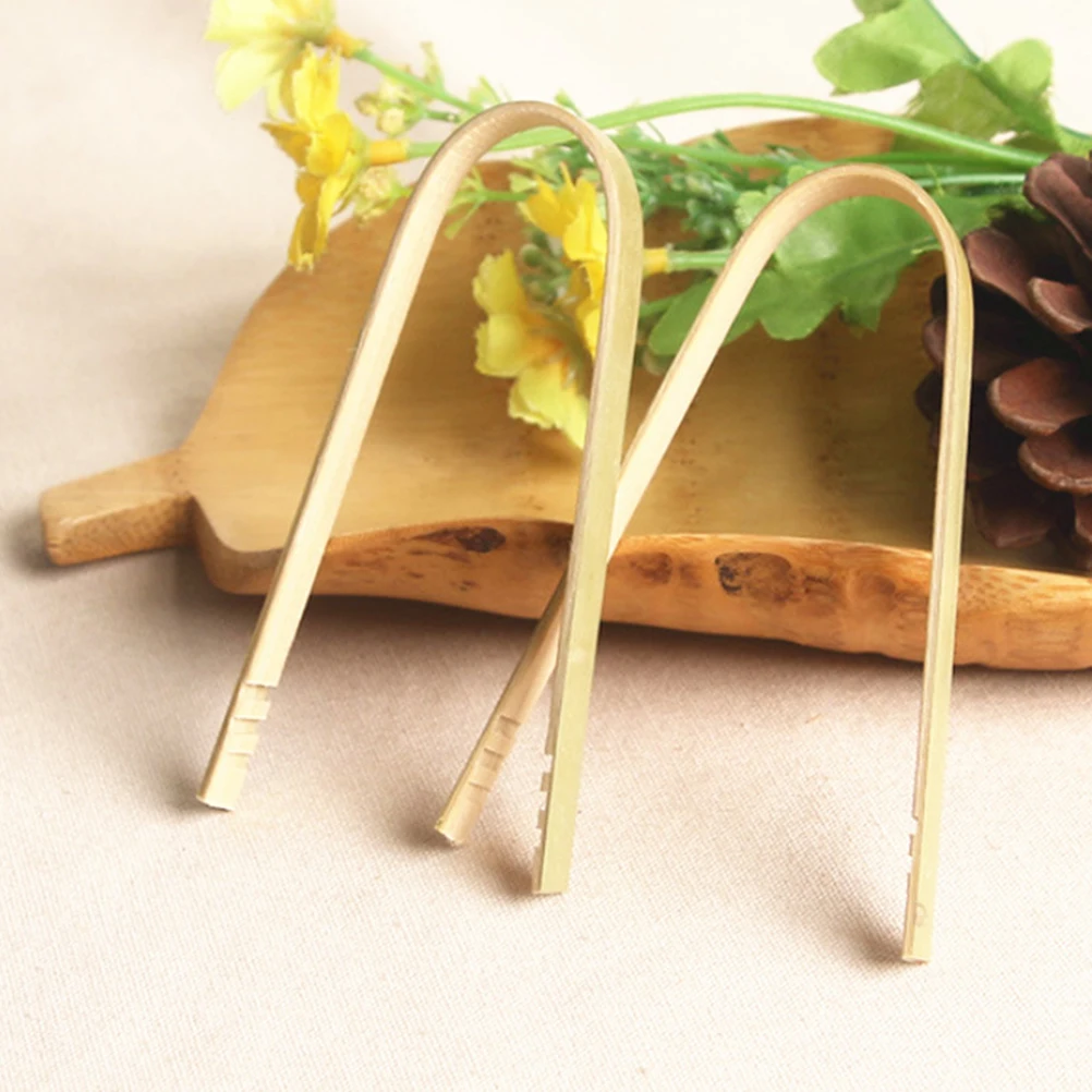 

10Pcs Bamboo Food Tongs Heat-Resistant Non-Slip Grip for Bbq Grill Camping Toast Serving Multi-Function Kitchen Utensils