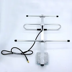 433Mhz Outdoor Directional 3-Unit Yagi Antenna Handheld Walkie Talkie Aerial with High Gain 6dBi 1M Cable Outer Screw Inner Hole