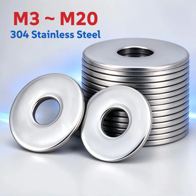 304 Stainless Steel M3 ~ M20 Sealing Flat Washer Metal Plain Gaskets Large Gaskets