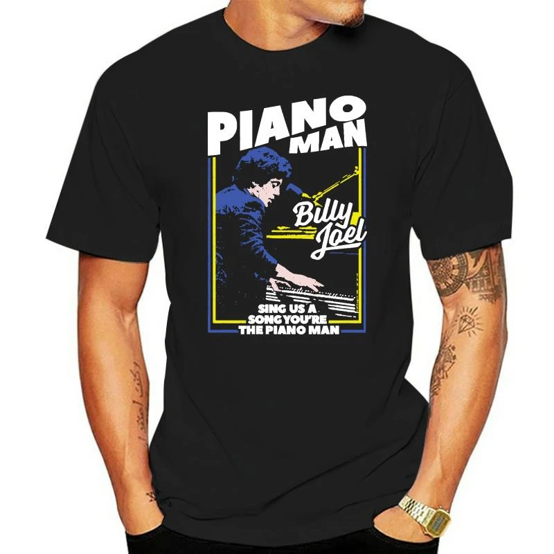 LE Billy Joel The Piano Man Mens T Shirt Song Tee Rock Pop Music Merch SUMMER PARTY COOL TEE