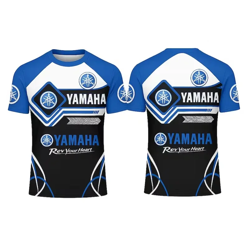 Yamaha Fashion 3D Printed Team Motorcycle Off-Road Race Men's T-Shirt Quick Dry Breathable round Neck for Racing