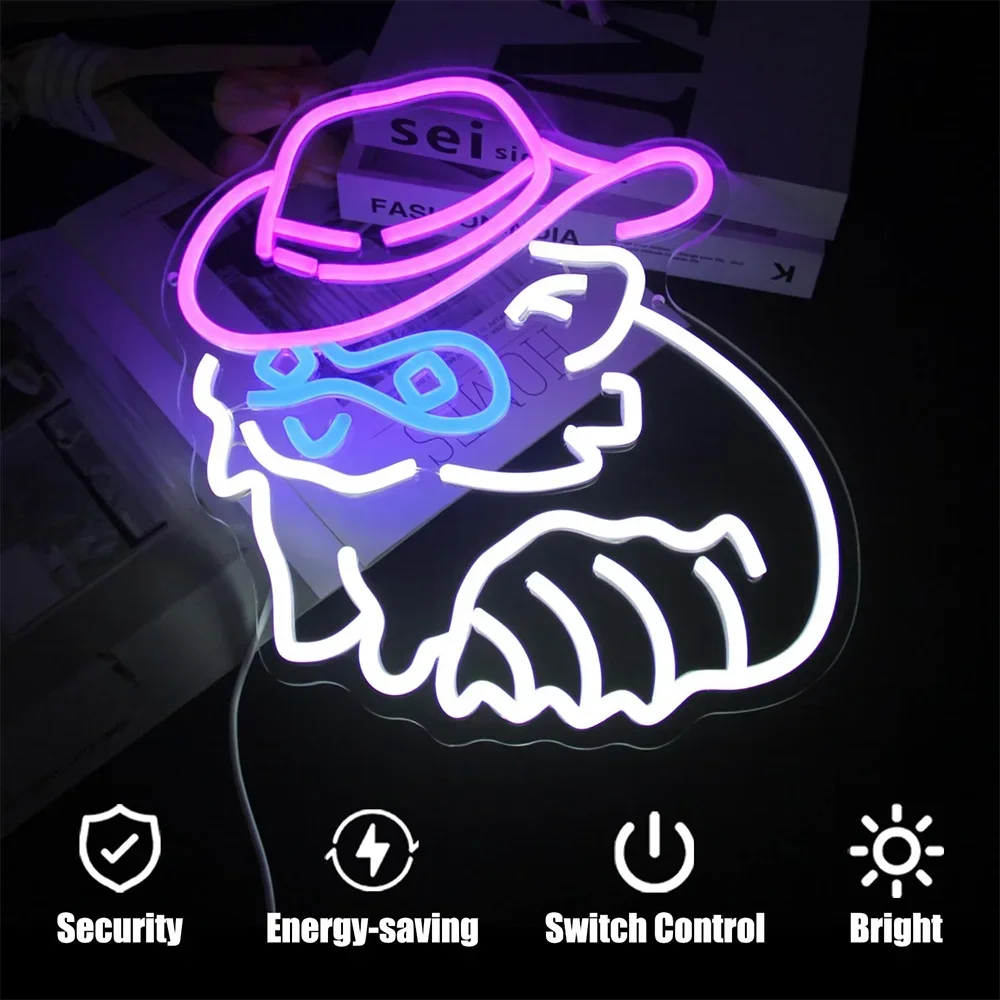 كول قبعة رعاة البقر LED النيون تسجيل USB عكس الضوء ضوء النيون تسجيل ل غرفة نوم غرفة معيشة حفلة عيد ميلاد هدية جدار ديكور