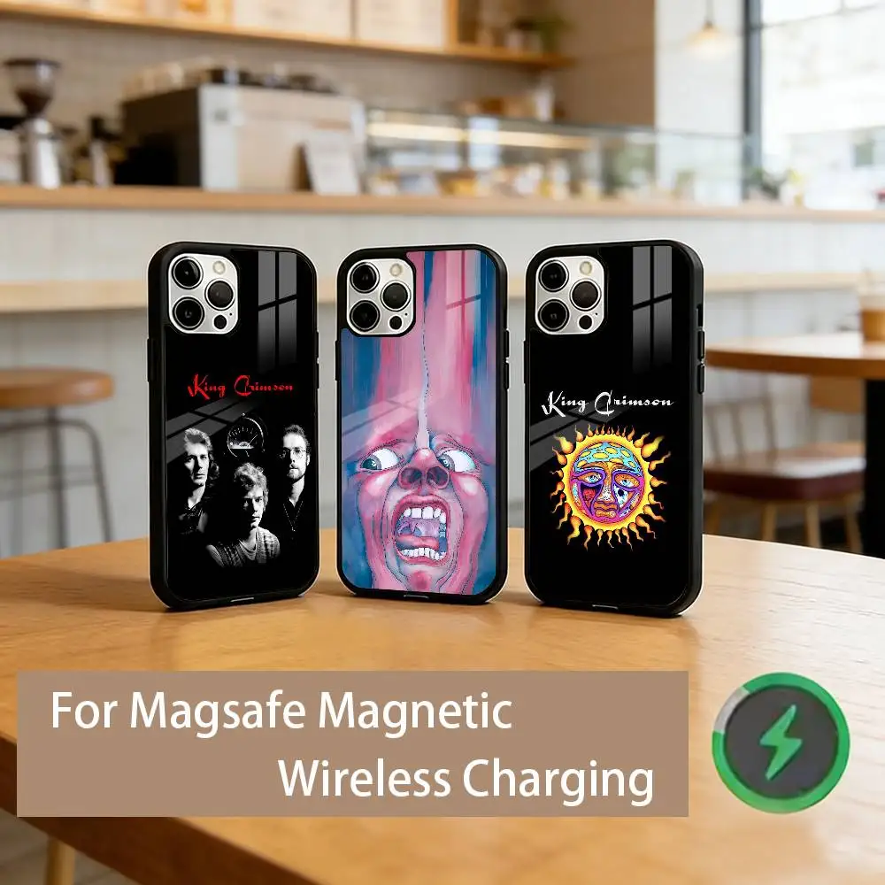 

K-King C-Crimson Band Phone Case For iPhone17,16,15,14,13,12,11 Plus,Pro Magnetic For Magsafe Wireless Charging