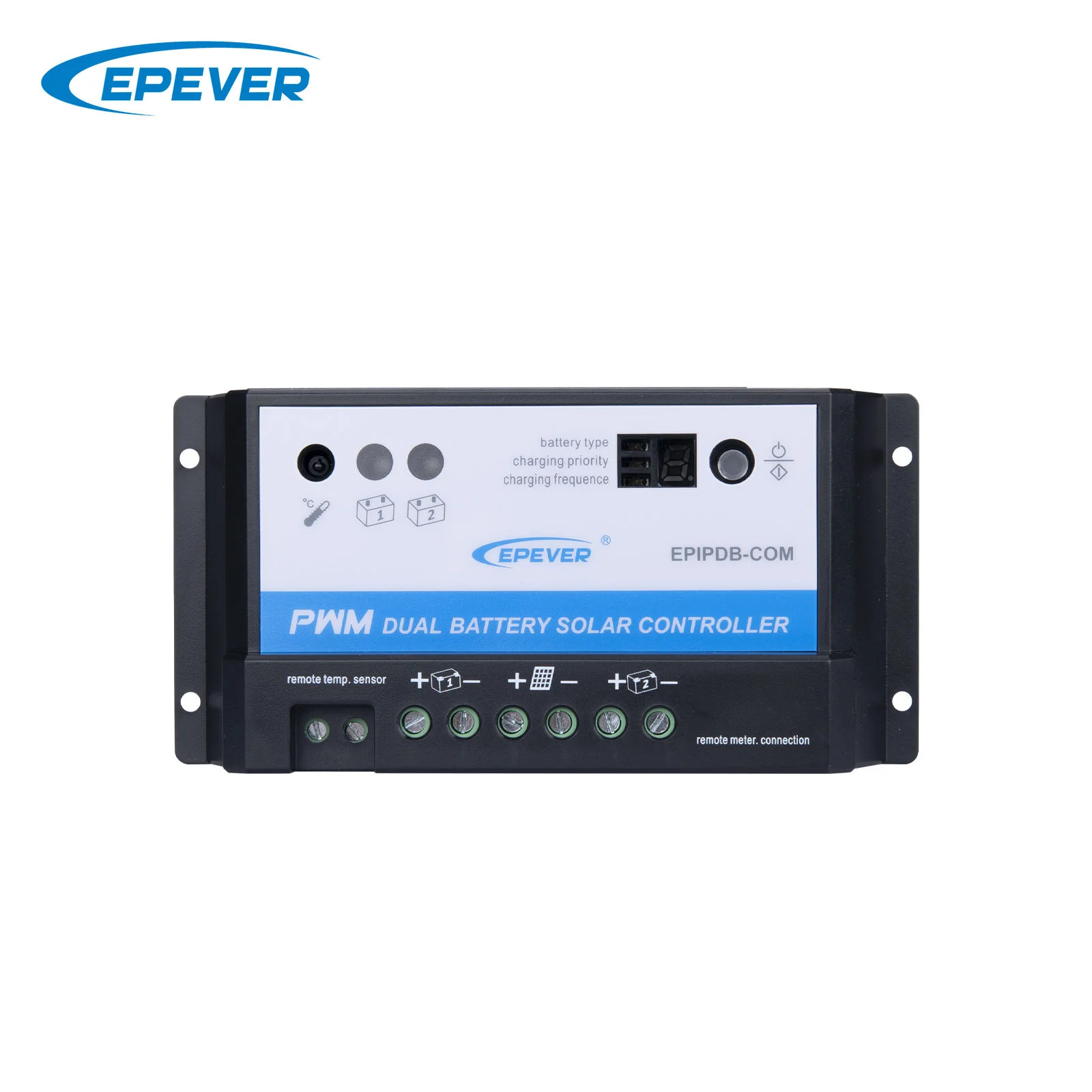EPever EPIPDB-COM Series Dual Battery PWM Charge Controller 10A 20A 12/24VDC for Motorhomes Caravans Boats Solar System