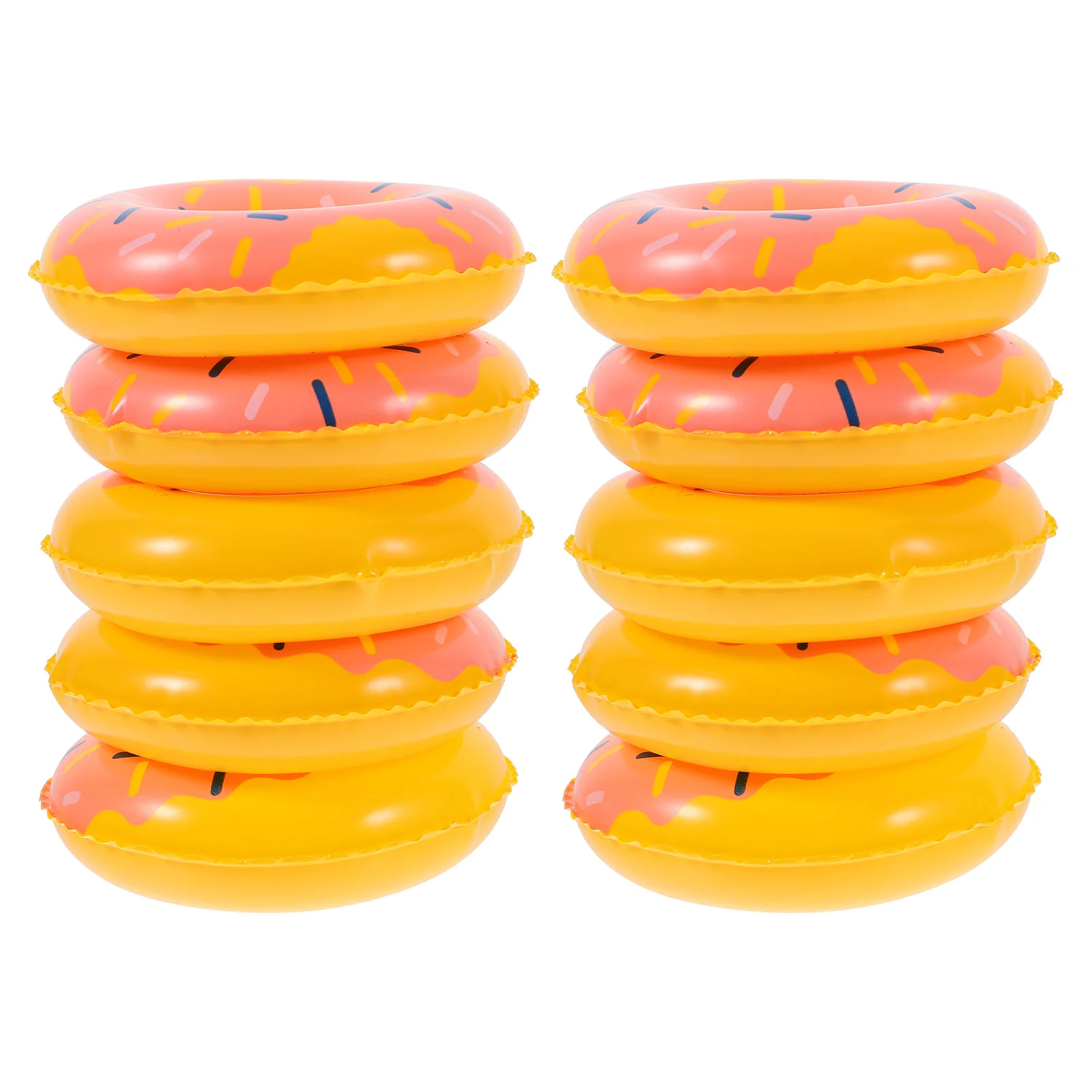 Mini Swimming Ring Donut Pool Inflatable Floats Doughnut Swimming Rings Inflatable Cup Coasters Inflatable Tubes Floaties Summer