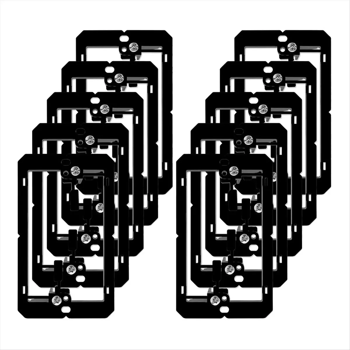 A1696FHOT]Low Voltage Box Single Gang Wall Plate 10 Pack, Flush Low Voltage Mounting Bracket for Network, , Coaxial, Speaker