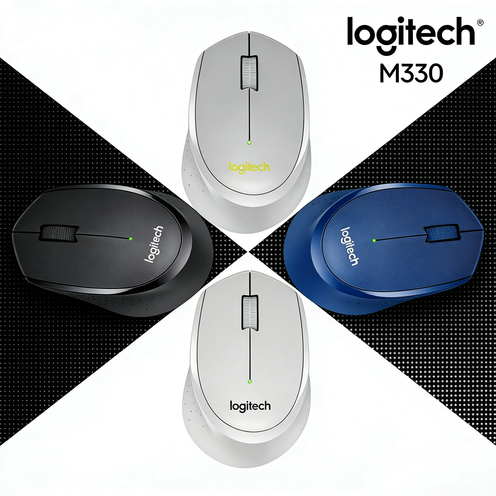 

Logitech M330 Silent Wireless Mouse Low-Noise Design Right-Hand Comfort Grip