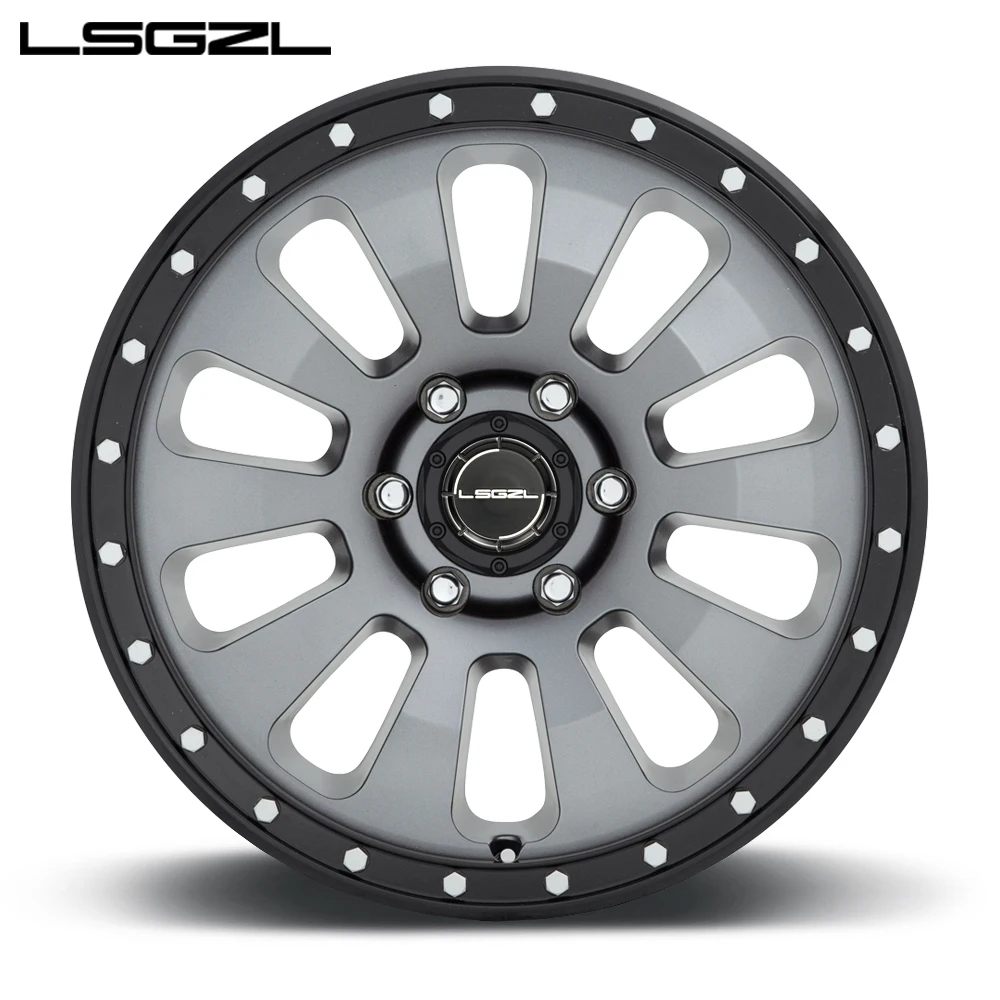 LSGZL Forged Wheel 17 18 19 20 Inch 4x4 off Road Wheels Black Coated and Machine Face Sport Style Pcd 5x127 for jeep wrangler
