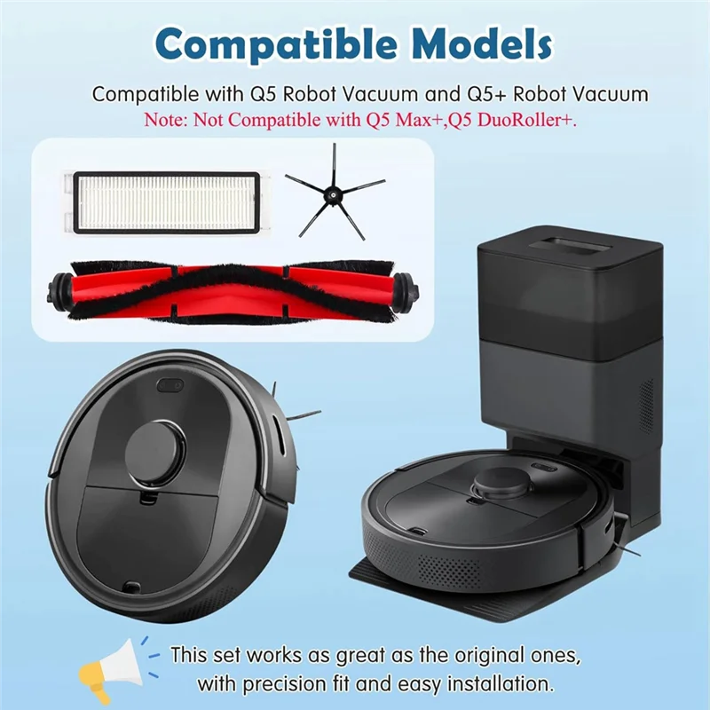 B47B-для робота-пылесоса Roborock Q5/Q5+ Plus, основная боковая щетка, фильтр Hepa, запасные части, аксессуары