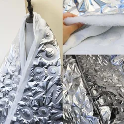 Sandwich / Soft Mirror Digital Cotton Triple Thickened Shiny Metallic Glossy Designer Fabrics Silver Coated Fabrics