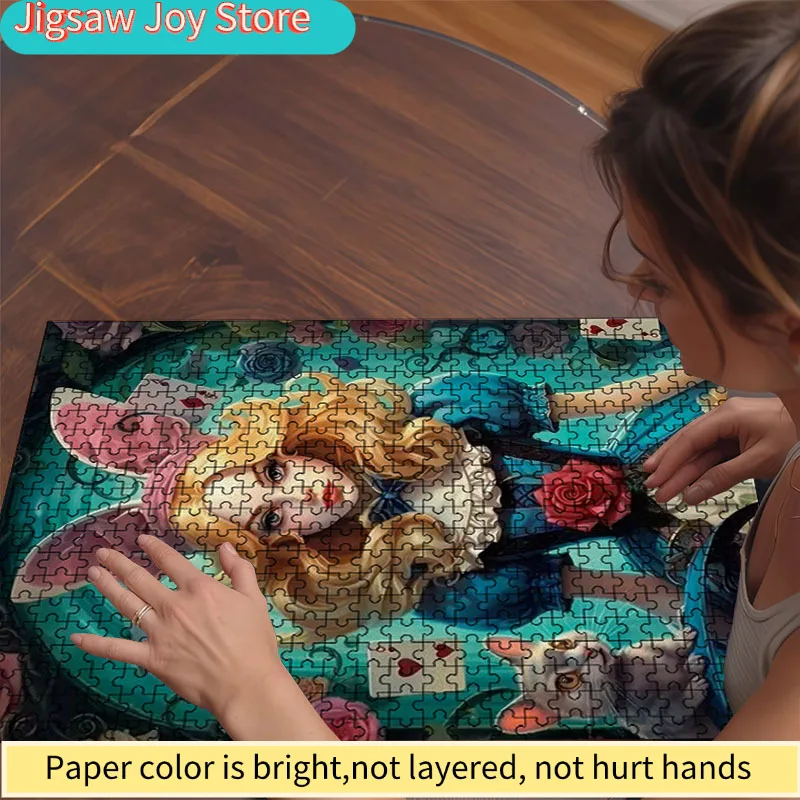 1000-teiliges Buntes Alice im Wunderland Puzzle |   Lebendiges abstraktes Design, Fantasiemuster, herausfordernd und unterhaltsam, Fam