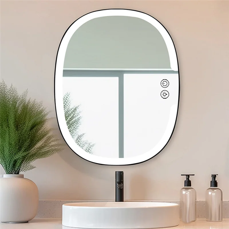 ABVJ-Specchio per doccia Forshaving con vassoio portaoggetti, supporti per specchio da bagno a parete con luci
