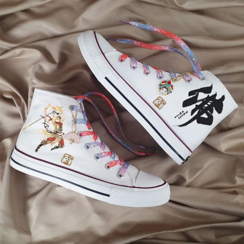 real Chinese Style High-top Canvas Shoes Men's 2024 Spring And Autumn New Retro National Tide Joker Casual Shoes Student shoes