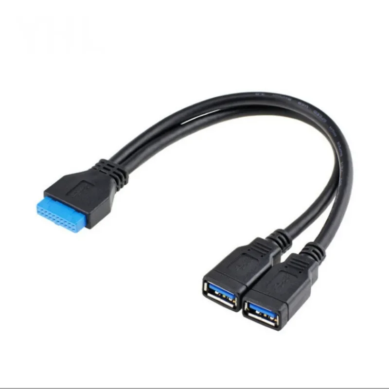 20 Pin Y Splitter Cable USB3.0 19/20Pin Female To Dual Port USB 3.0 A Female Motherboard Extension Cable for Front Panel