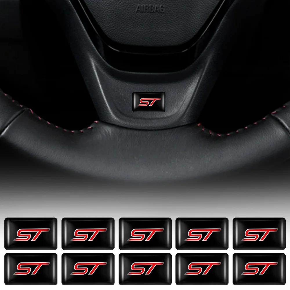 10pcs 3D Epoxy Resin Car Logo Sticker Badge Decoration Accessories Auto Styling For Ford Focus Mk2 ST Mustang Ranger Fusion Kuga view 3