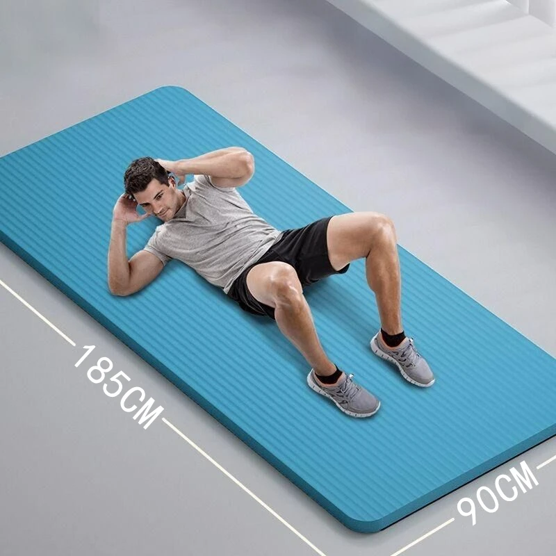 Gym Mat Yoga Pilates and Fitness Mat - Thick Gym Mat Exercise and Sports185cm×90cm×1cm Sound Insulation and Vibration Damping