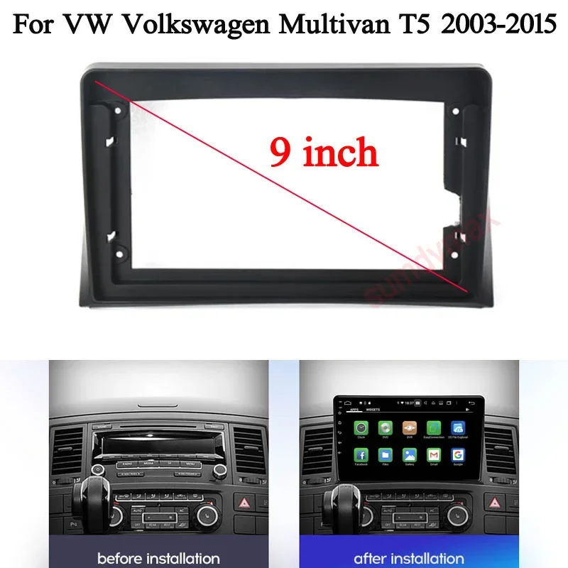 9 inch 2Din Car Radio fascias For VW Volkswagen Multivan T5 Touareg 2003-2014 Stereo Panel Mounting Panel Dual DVD Panel Frame