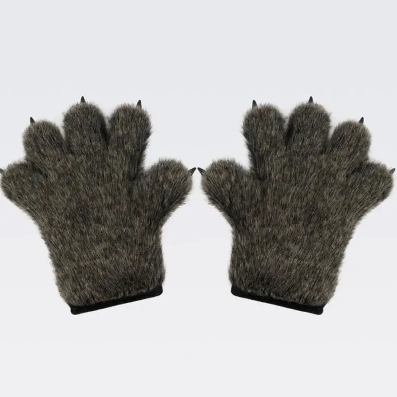 

39BB Wolf Tail и Gloves Set Paws Gloves плюшевые животные хвост для косплея Хэллоуина