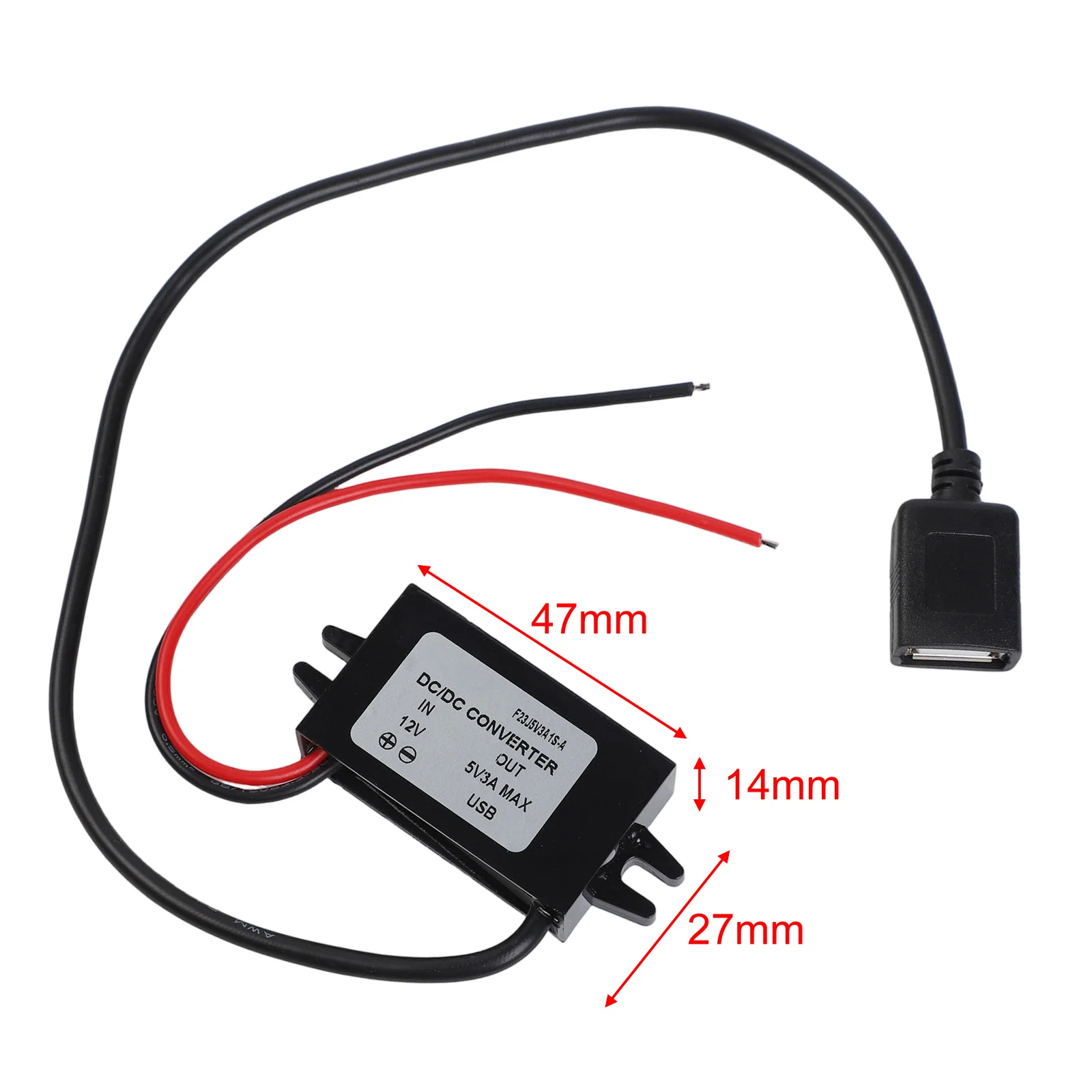 12V to 5V USB Female Step Down Converter Module with 3A Output and Intelligent Charging for Car Charger and Portable Electronics