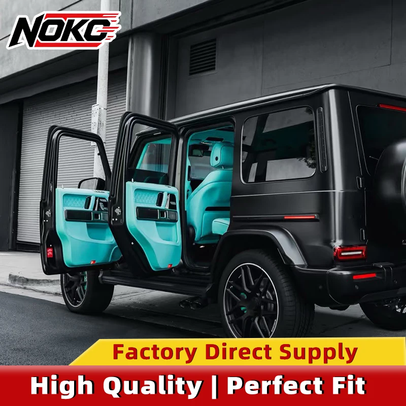 Genuine Same Leather Full Interior Kit for Mercedes G-Class W464 W465, Blue Dashboard Cover, Seat Skins, Door Panel Leather Trim