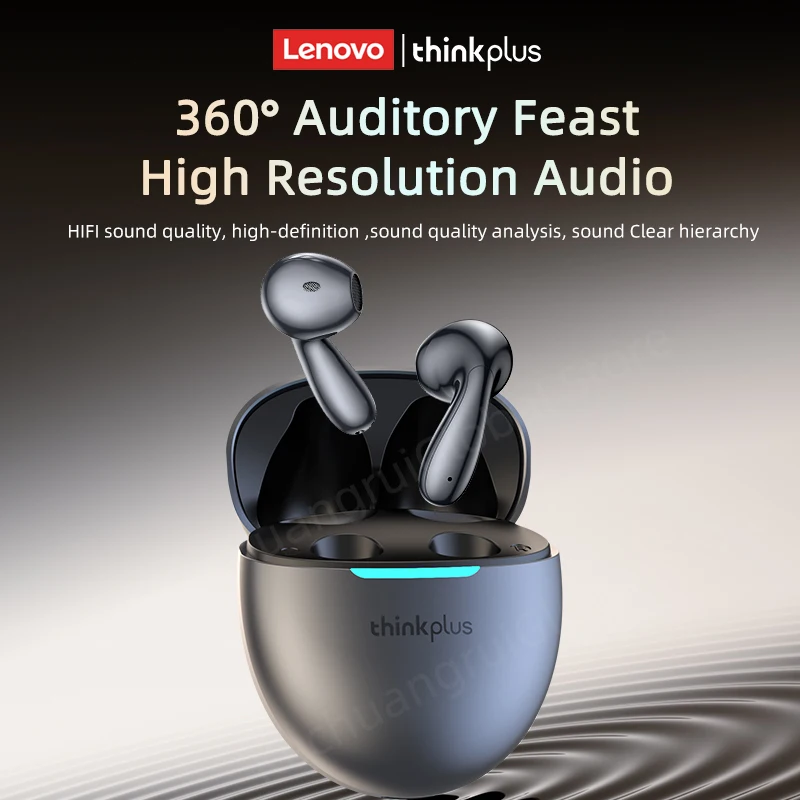 2024 originale Lenovo LP48 TWS auricolare Wireless Bluetooth 5.4 auricolare mezzo nell'orecchio riduzione del rumore auricolari gratuiti per Huawei iPhone