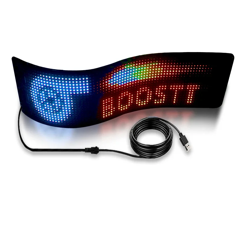 20*64 Dots Dynamic Led USB Display Car Sign Sticker App Control Text Smart Display Bluetooth Flexible LED Screen For Car Shop