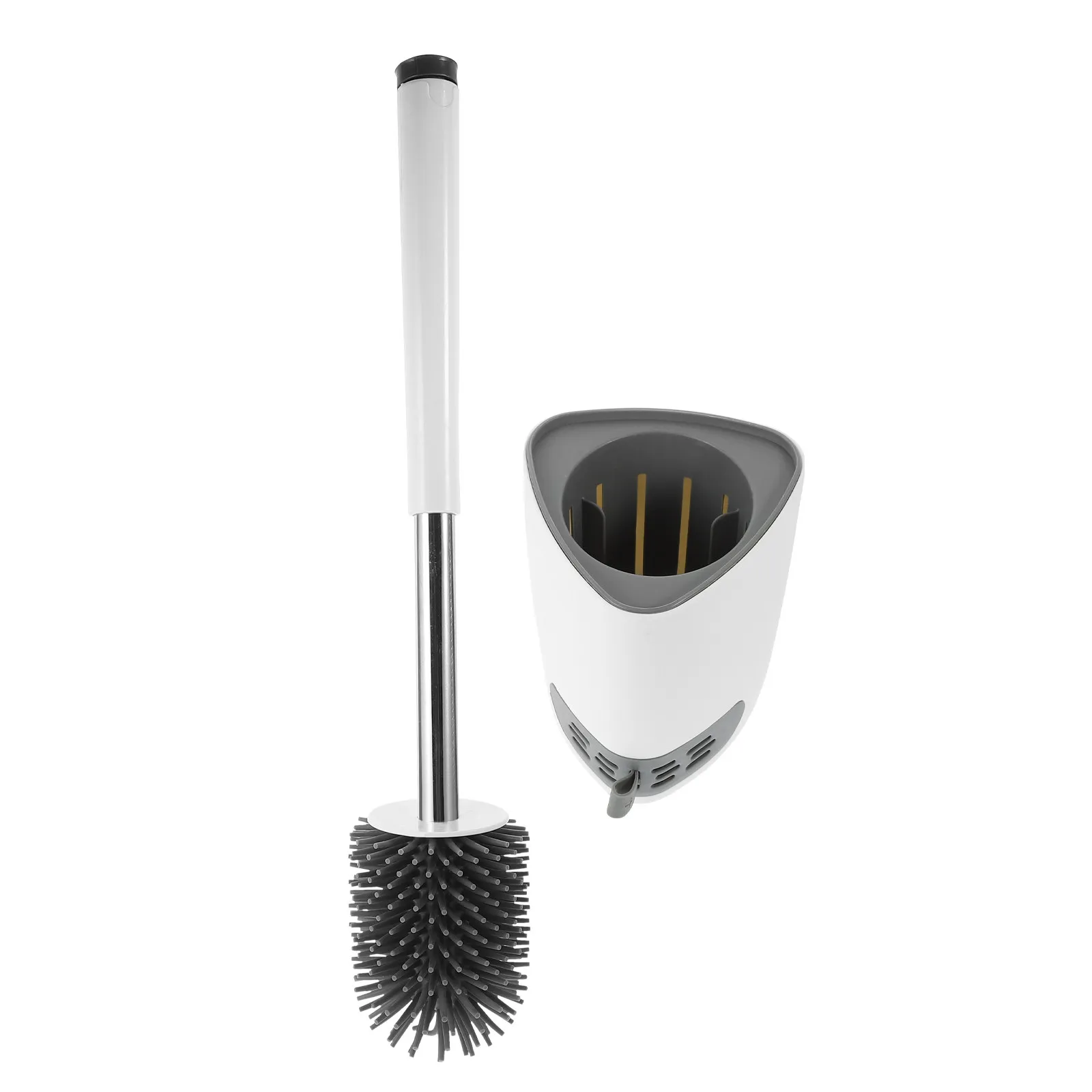 

1Set Toilet Scrub Brush with Stable Holder ABS Silicone Soft Bristles Easy Grip Efficient Corner Cleaning for Bathroom Dorm