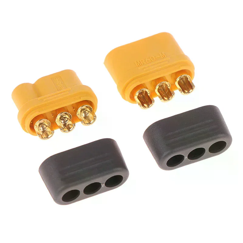 1pair Mr60 3.5mm 3 Model Amass Plug Core Connector T Interface Sheathed With Protector Cover for Rc
