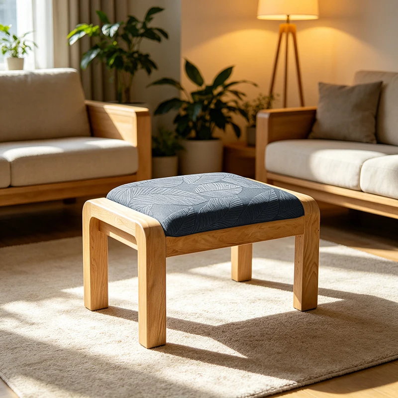 Jacquard Poang Chair Stool Cover Elastic Lounge Seat Cushion Covers Anti-dirty Footstool Slipcover Furniture Dust Cover