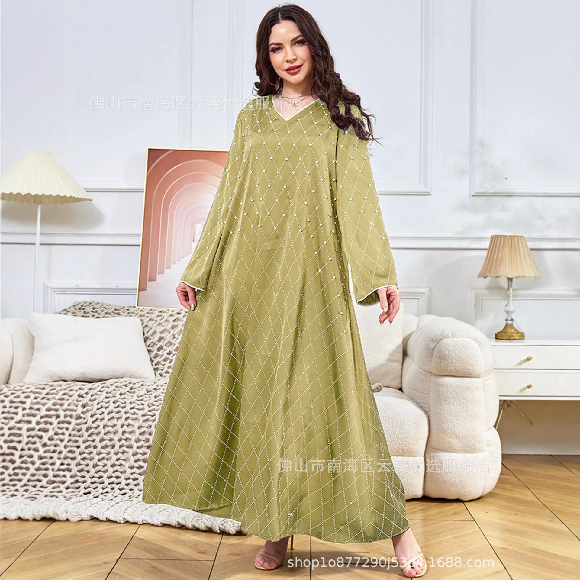 

Dubai Dress Women Eid Muslim Abayas Kaftan Party Dresses Rhinestones Arab Long Robe Jalabiya Vestidos Ramadan Morocco Caftan