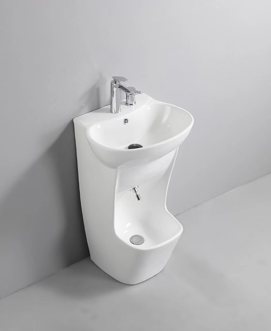 Modern Muslim Ceramic Sink Foot Bath Wudu Basin Drainer Prayer Easy Clean Lever Handle Polished Eco-Friendly 9L Capacity Full