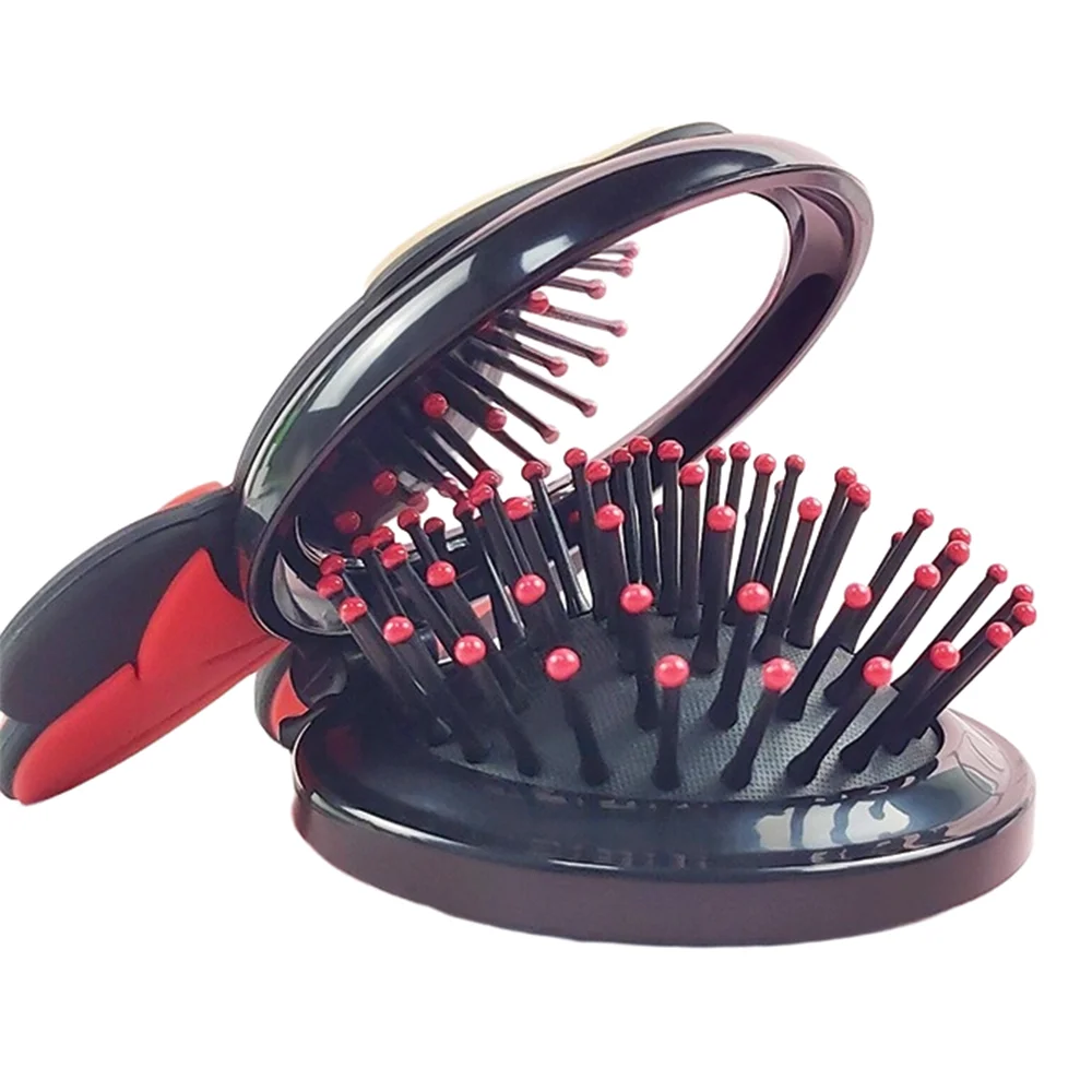 Disney Hair Comb Minnie Mouse Air Cushion Combs Mirror Cartoon Figure Portable Massage Hair Brush Dual-use Hairdressing Tool view 6