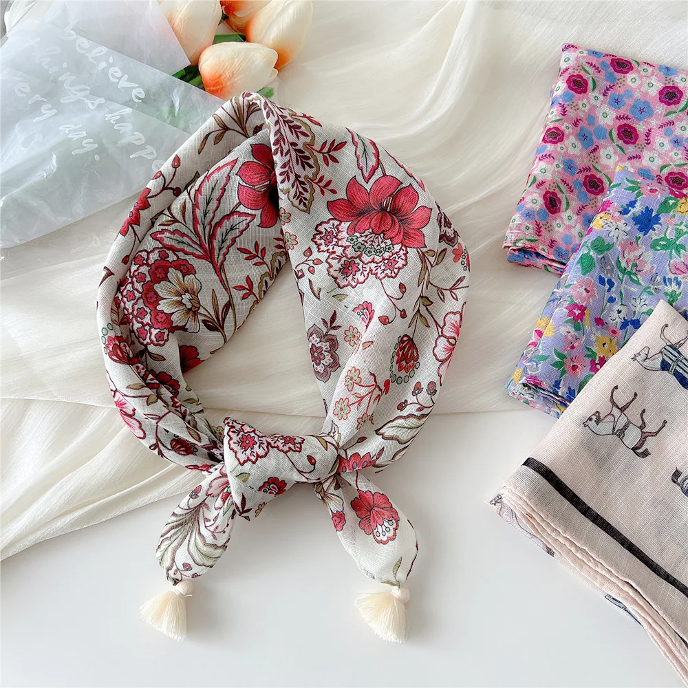 60*60cm Women Girl Cotton Hairscarf Headscarf Bandana Scarf Turban Shawl Handkerchief Hair Accessories Wrap