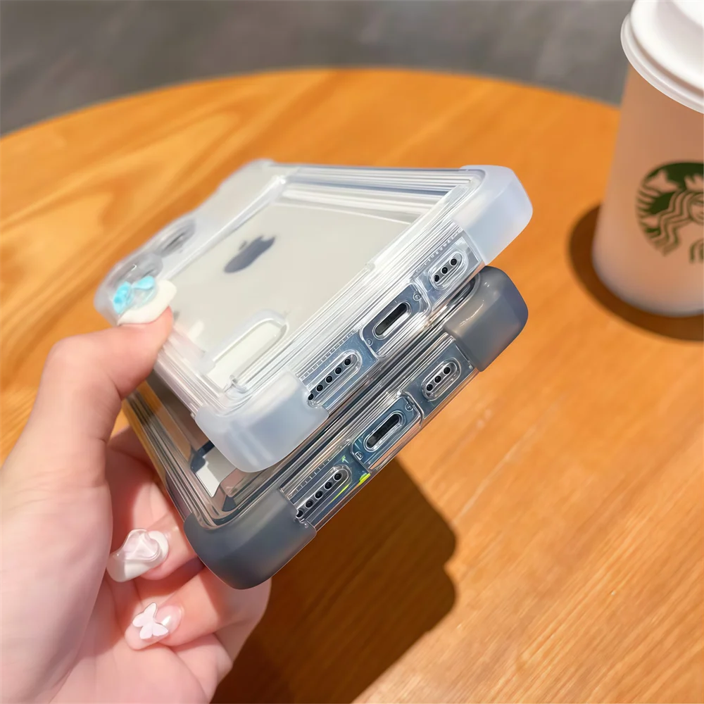 Transparent Card Slot Soft TPU Phone Case For iPhone 17 16 15 14 13 12 11 Pro Max Plus Shockproof Silicone Bags Cover
