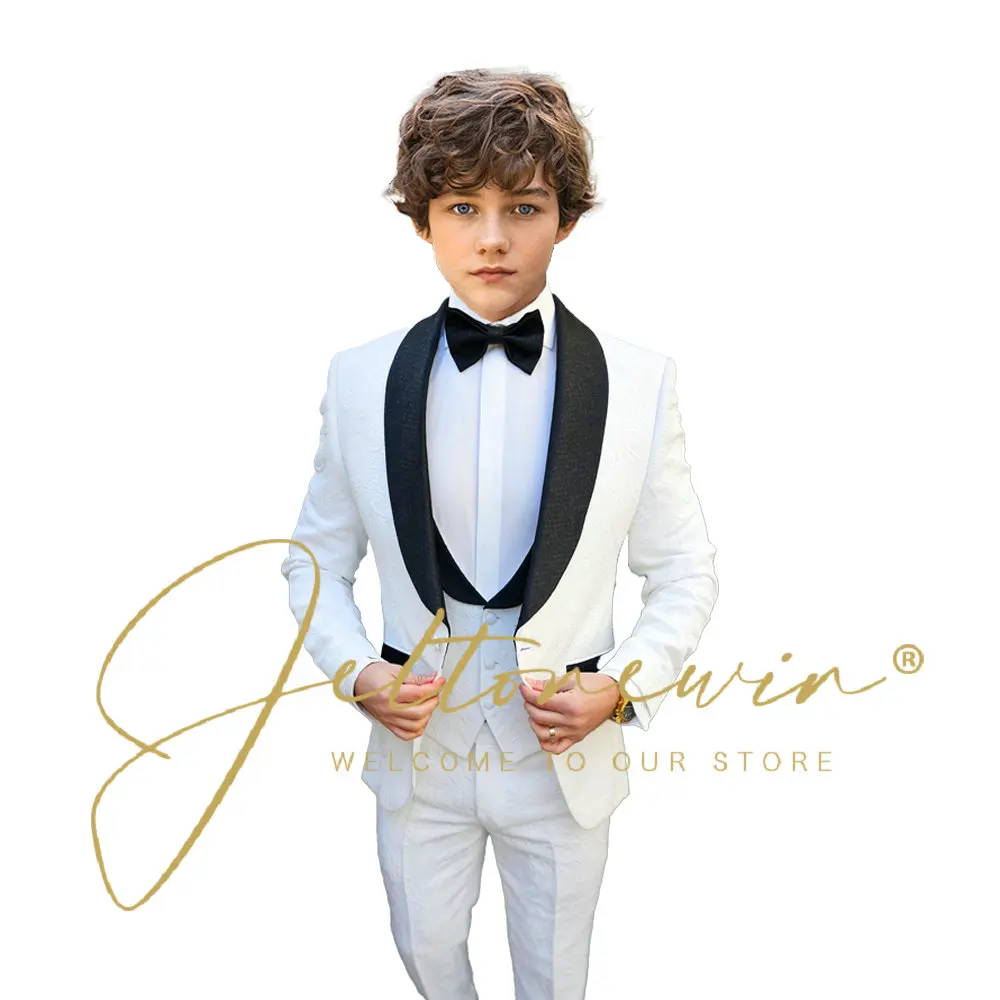 Boys Suit Jacket Pants Vest 3 Piece Set Formal Business Blazer for Kids Wedding Tuxedo 2-16 Years Custom Clothes