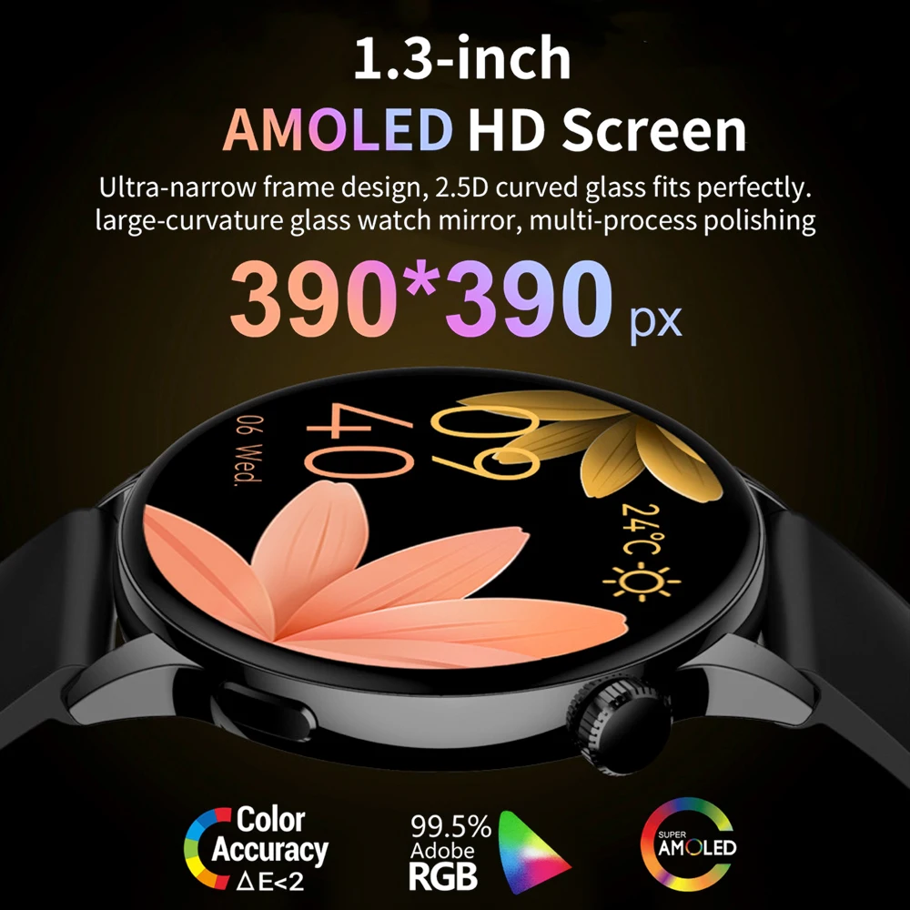 Смарт-часы женские 466*466 AMOLED 1,43 "HD-экран всегда отображение времени синий зуб вызов здоровье водонепроницаемые спортивные умные часы для мужчин и женщин