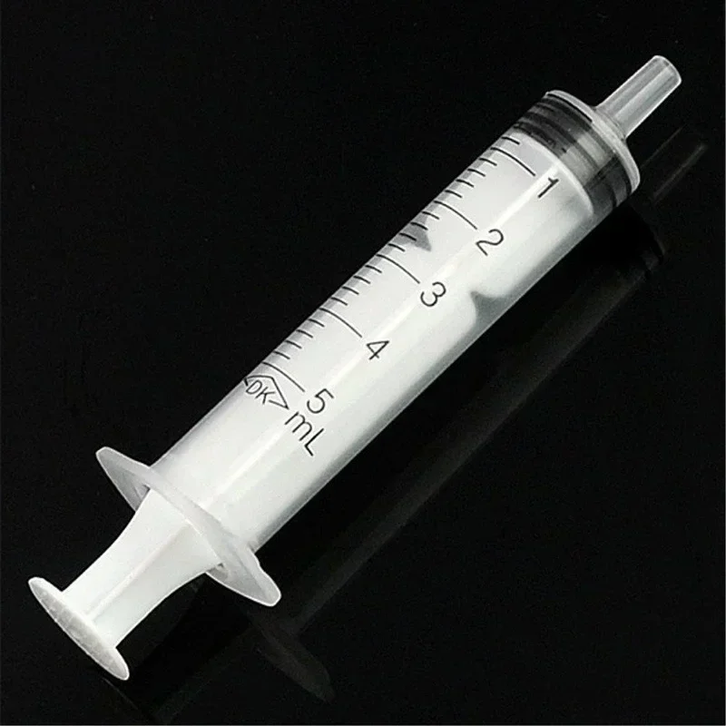 10Pcs Disposable Plastic Injector Syringe No Needle For Lab Nutrient Measuring Small Pet Food Feeder Feeding(Without Needle) 5ml