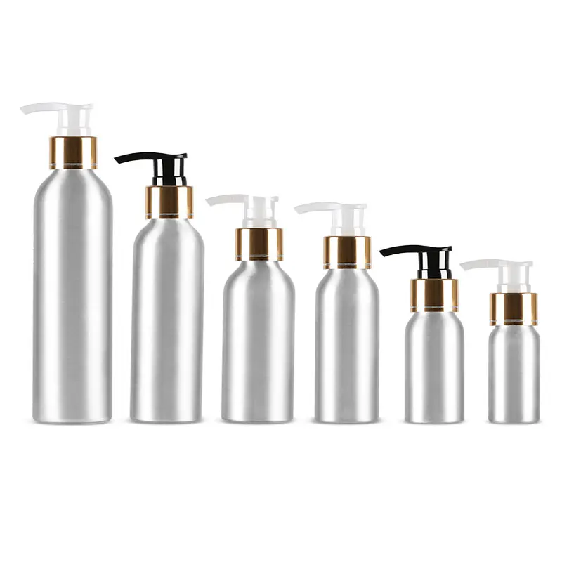 20 X 30ml 50ml 100ml 120ml 150ml 200ml 250ml 1L Empty Aluminum Bottles Dispenser Body Lotion Cream Liquid Soap Sprayer Container